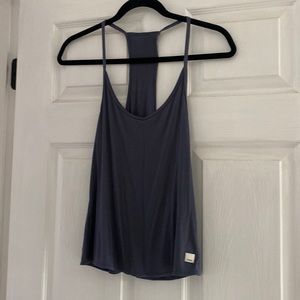Vuori relaxed fit racerback ribbed tank blue xs